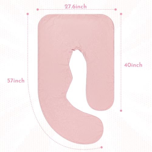 TANOFAR Pregnancy Pillow Cover J Shaped Pink (ONLY Pillowcase) - color: Pink