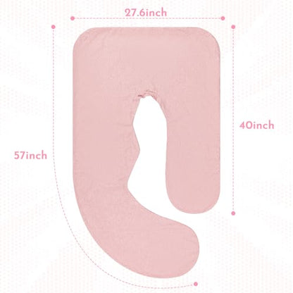 TANOFAR Pregnancy Pillow Cover J Shaped Pink (ONLY Pillowcase) - color: Pink