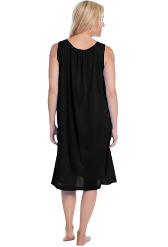 Shadowline Women's Robe & Matching Sleeveless Nightgown Set - color: Shadow Black, size: 1X