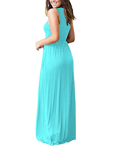 MOLERANI Women's Summer Maxi Long Casual Dresses with Pockets - color: 01 Bright Blue, size: Small