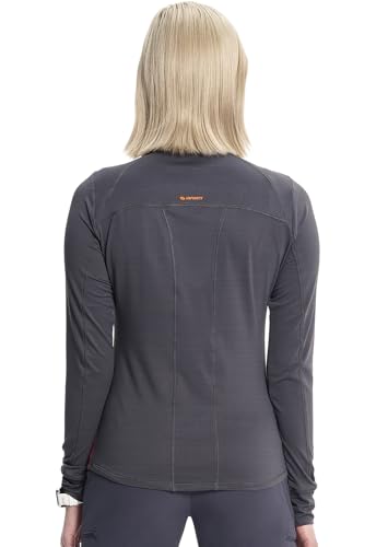 Cherokee Infinity Long Sleeve Underscrubs for Women Round Neck Top - color: Pewter, size: Small