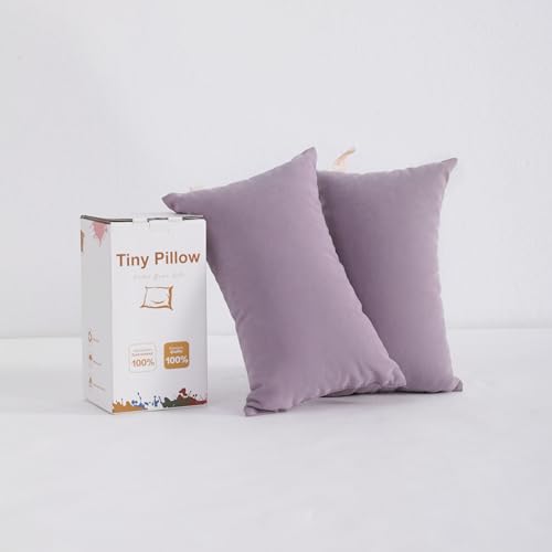 BEDSUM Plush Mini Pillows, 11 x 7, Microfiber, 2 Pack, Lavender - color: Lavender, size: 11x7 inches