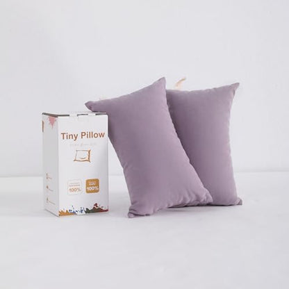 BEDSUM Plush Mini Pillows, 11 x 7, Microfiber, 2 Pack, Lavender - color: Lavender, size: 11x7 inches