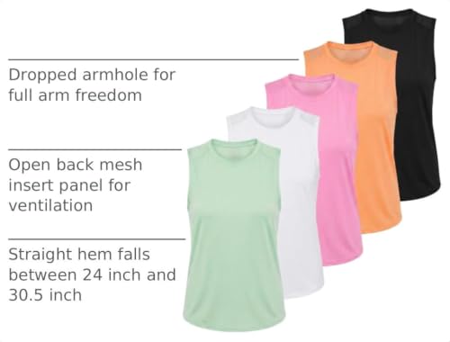 5 Pack Women's Dry Fit Tank Tops Sleeveless Racerback Athletic Workout - color: Set 5, size: Medium