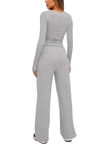 Darong Women's 2 Piece Matching Lounge Sets 2026 Fall Casual Outfits - color: Athletic Grey, size: Medium