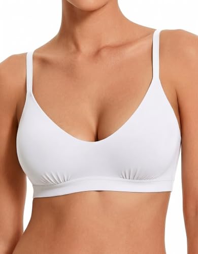Women's Bralette Soft No Padding Comfort Sleep Bras - color: White, size: Medium
