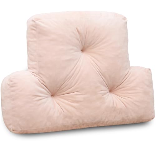 1 MIDDLE ONE Back Pillow for Chair, Memory Foam Lumbar Pillow for Back Support, Back Rest Cushion for Office, Sofa, Couch Sitting, Recliner, Bed and Lower Back Pain (Pink) - color: Pink