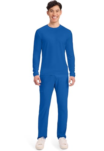 Cherokee Basics Long Sleeve Underscrub for Men Crew Neck Compression Shirt - color: Royal, size: Large