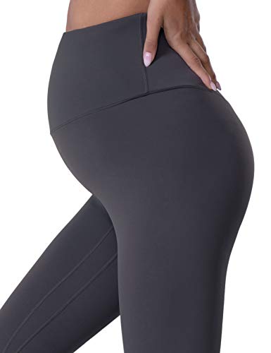 POSHDIVAH Maternity Leggings for Women Pregnancy Yoga Pants - color: Grey, size: Large