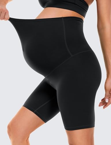 BAYDI Clouduxi Maternity Biker Shorts Over the Belly 6" - color: Black, size: Medium