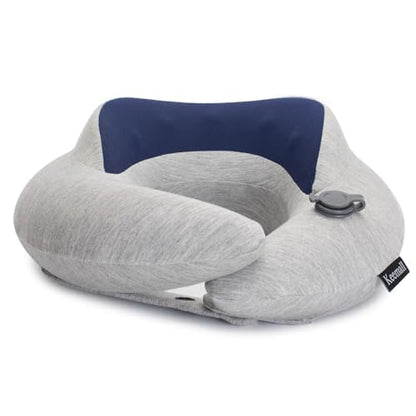 Keemall Inflatable Travel Neck Pillow Plane, 3rd Generation Double Comfort - color: Leisure Grey, size: Medium