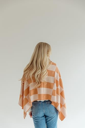 Toci Nursing Cover Poncho – Soft Breathable Breastfeeding Cover, 360° Full Coverage, Lightweight Multi-Use Nursing Scarf - color: Checkered