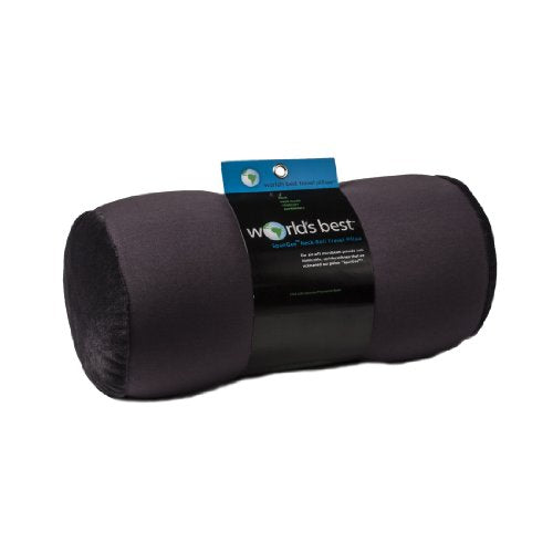 Wolf Essentials Microbead Bolster Tube Travel Pillow - Compact Neck Roll Pillow for Airplane, Car, or Home - Soft Lumbar Support Pillow - Charcoal - color: Charcoal, size: Adult (Single Pack)