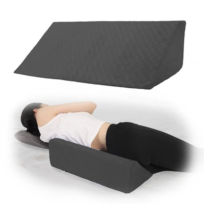 Bed Wedge Pillow for Side Sleeping Sponge Filled Body Positioning - color: Gray