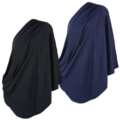 2pk Scarves Breastfeeding Privacy Cover Infinity Scarf Soft, Blue & Black - color: Navy Blue & Solid Black