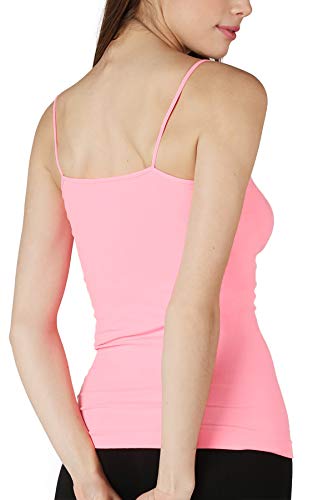 NIKIBIKI Women Seamless Basic Camisole, Made in U.S.A - color: Neon Pink