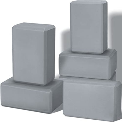 Wettarn 6 Pack EVA Yoga Blocks Bulk, Non Slip Pilates Brick - color: Gray