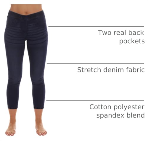 Just Love Women's Denim Wash Capri Jeggings - color: Medium Denim Capri, size: Medium