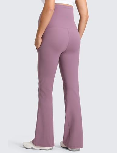 CRZ YOGA Maternity Flare Legging Pocket 29''/31''/33'' - color: Light Lavender, size: Large