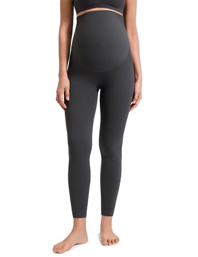 CRZ YOGA Maternity No Front Seam Legging 25" - color: Mysterious Grey, size: Large