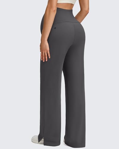 G4Free ShiftReady Maternity Dress Pants Wide Leg Pregnancy Work Tousers - color: Dark Gray, size: X-Small