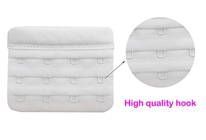 Tamlien Bra Extender 2 Hook/3 Hook/4 Hook/5 Hook, Soft and Comfortable Bra Extension - color: Bra Extender 4 Hooks-white