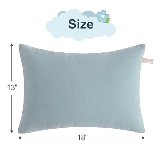 BEDSUM Plush Toddler Pillows, 13 x 18, Microfiber, 2 Pack, Sea Green - color: Sea Green, size: 13x18 inches
