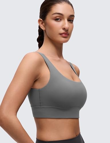 CRZ YOGA Butterluxe U Back Sports Bras - color: Ash Grey, size: Small