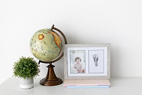 Little Pear Baby Photo and Handprint or Footprint Frame, Baby Keepsake Frame, Rustic White Washed Frame - color: Rustic Babyprint Frame