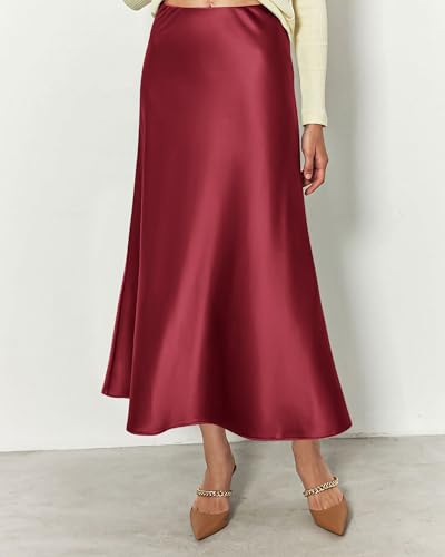 BTFBM Long Skirts for Women 2026 Fall Outfits - color: Bean Paste Pink, size: Large