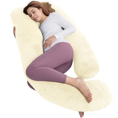 60 Inch Pregnancy Pillow for Sleeping (Off White) - color: Off White