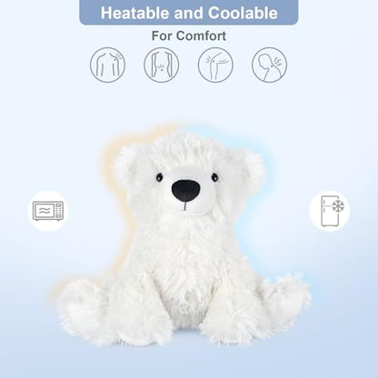 SuzziPals Microwavable Polar Bear Stuffed Animal Heating Pad for Cramps - style: Polar Bear