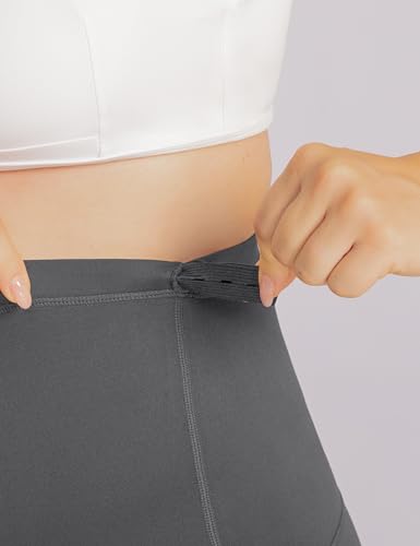 Enerful Maternity Leggings with Pockets Yoga Tights - color: Black+gray, size: Small