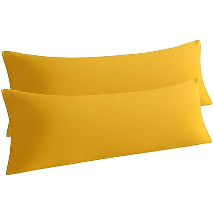 NTBAY Body Microfiber Pillowcases, Set of 2, Ginger Yellow - color: Ginger Yellow, size: Body (20"x54")