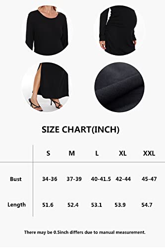 Smallshow Women's Ruched Long Sleeve Split Maternity Dress - color: Deep Green, size: Medium