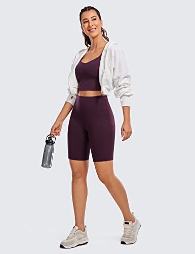 CRZ YOGA Butterluxe Biker Shorts Pockets 8" - color: Deep Purple, size: Medium