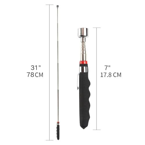 Telescoping Magnetic Pick Up Tool Extendable up to 31"-Pull Force 20 lb - Telescopic Magnet Stick - Useful for Hard-to-Reach,Sink Drains,Mechanic,Automotive - size: Black Telescoping 20LB 1PCS