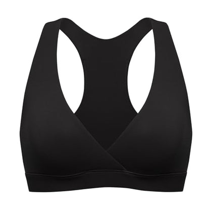 MOMANDA Crossover Nursing Bras for Breastfeeding - color: Black, size: X-Large