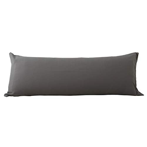 EVOLIVE Body Pillow Cover 21"x54", Microfiber Hidden Zipper (Charcoal Grey) - color: Charcoal Grey