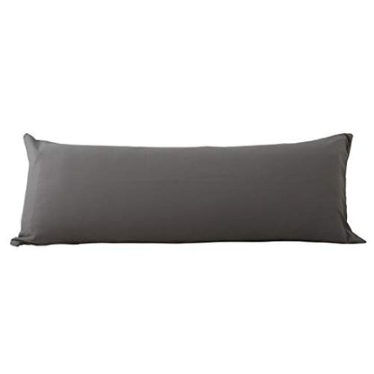 EVOLIVE Body Pillow Cover 21"x54", Microfiber Hidden Zipper (Charcoal Grey) - color: Charcoal Grey