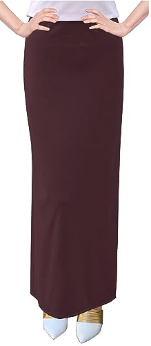 BABY O Women's Basic Modest 37" Below The Knee Ankle Length Maxi Straight Skirt - color: Eggplant, size: 8