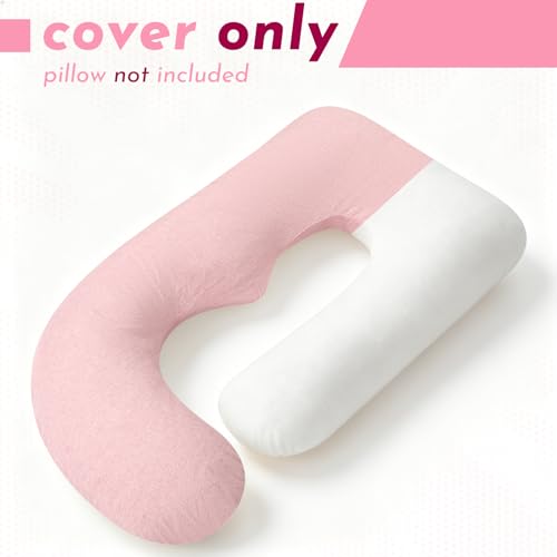 TANOFAR Pregnancy Pillow Cover J Shaped Pink (ONLY Pillowcase) - color: Pink