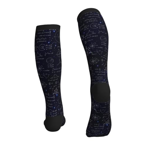 Compression Socks Women and Men 15-20mmHg-Circulation Support Socks for Athletic Running Cycling - color: Math Science