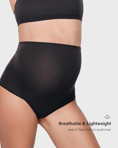 INLYRIC Women's Inbarely Soft Maternity Underwear - Over Bump High Waist Briefs Soft Full Coverage Pregnancy Panties Pack