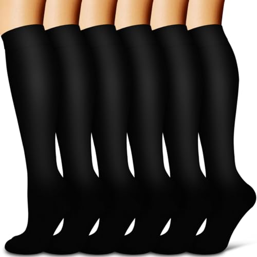 Laite Hebe Compression Socks for Women & Men Circulation(6 pairs)-Graduated Supports Socks for Running, Athletic Sports - color: 05-Multicoloured16, size: Large-X-Large