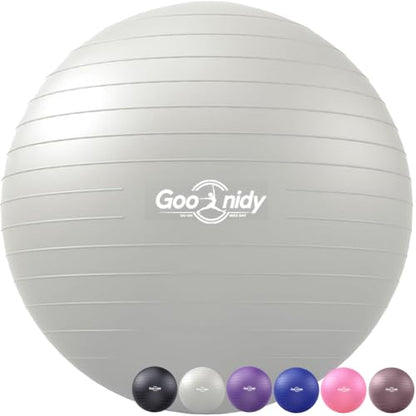 Soft Exercise Ball, Yoga Pregnancy Ball Chair, Pilates Equipment with Pump - color: Gray, size: L(23-26inch/58-65cm)