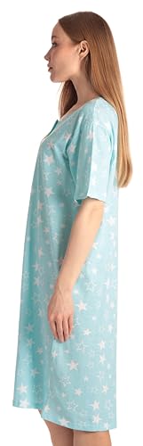 Just Love Short Sleeve Nightgown Holiday Sleepwear - color: Blue - Distressed Star, size: X-Large