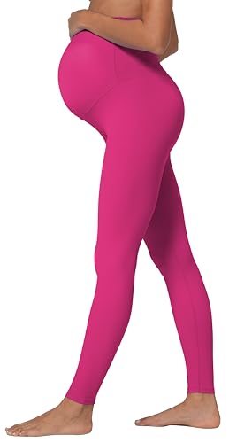 Sunzel Maternity Leggings, Over Belly Pregnancy Yoga Pants, Buttery Soft - color: 28" Hot Pink, size: Medium