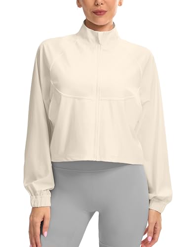 Soothfeel Women's Athletic Lightweight Jacket UPF 50+ Sun Protection Shirts - color: Bone, size: X-Large
