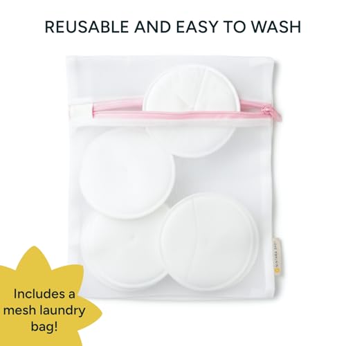 Nintara Baby Reusable Nursing Pads – Pack of 6 with Laundry Bag - size: Pack of 6